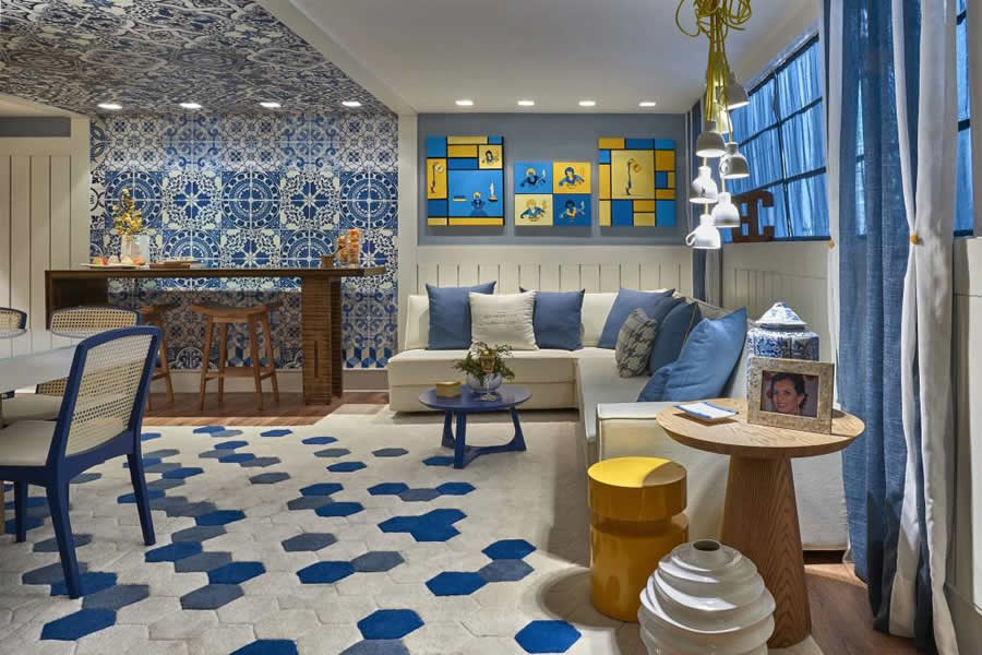 Sala De Estar Azul ~ Sala Decorada Azul e Amarelo # decoracao de sala em azul e amarelo Sala De Estar Azul ~ Sala Decorada Azul e Amarelo # decoracao de sala em azul e amarelo