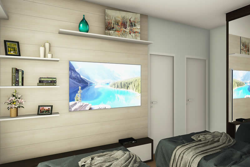 Quarto duplo com TV