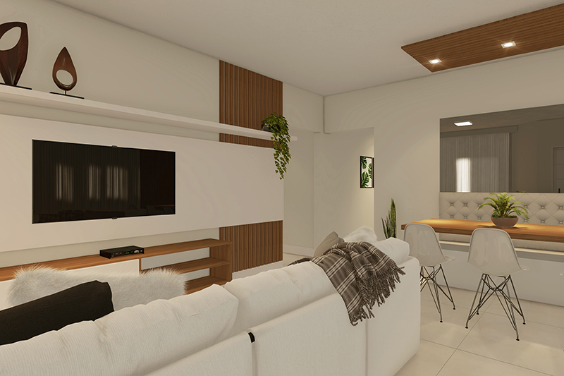 Planta de casa com suite e closet