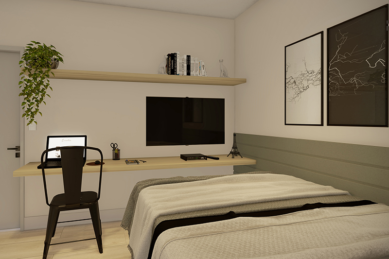 Planta de casa com suite e closet