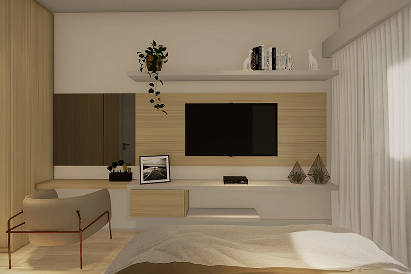 Planta de casa com suite e closet