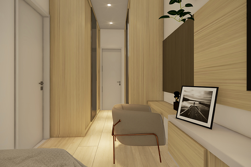 Planta de casa com suite e closet