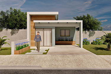 Modelo de casa térrea com 60m²