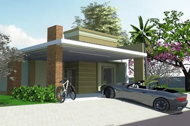 Projeto de casa térrea com garagem ampla
