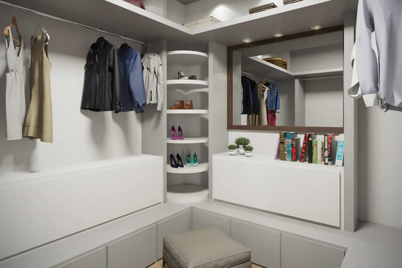 Closet branco e pequeno