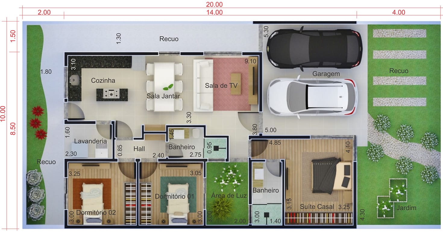 Casa para terreno de 10 por 20 metros - Projetos de Casas 