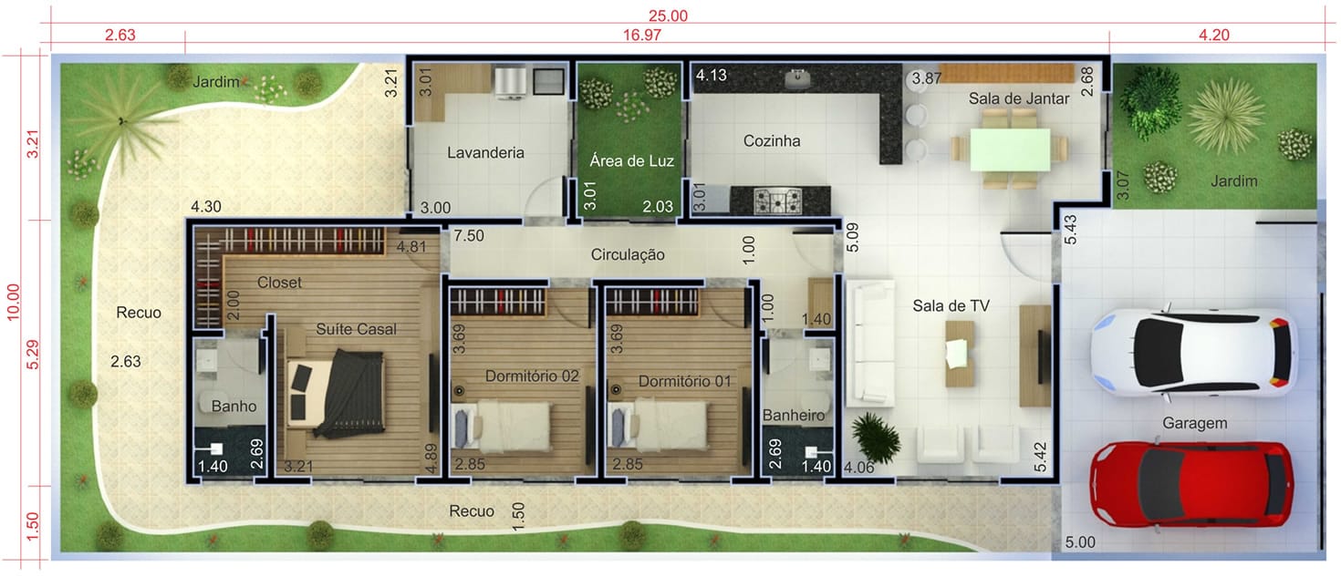 Planta De Casa Terrea Com 3 Quartos Projetos De Casas Modelos