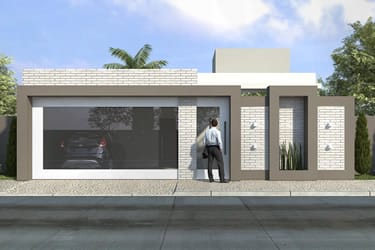 Modelo de casa térrea com 3 suítes